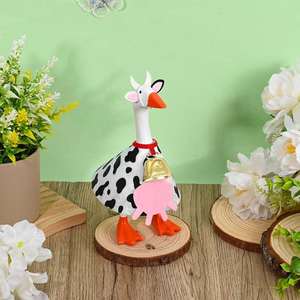 7-Inch Portable Christmas Polyester Dresses for Goose Clothing-Rural Dairy Cow Design Small Home Office Desk Decoration - Product Image 3