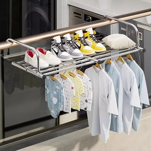 Tendedero de Ropa para Balcón, Doble Barra, Tipo Gancho Rectangular, Organizador de Ropa que Ahorra Espacio, Tendedero para Ventana - Product Image 1