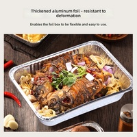 Maßgefertigte Grillfisch-Box für Takeaway, Barbecue-Lieferset, Hitzebeständiger Einweg-Rechteckiger Aluminiumfolienbehälter