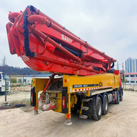 Pompe à béton autoportante Sany 56m en bon état, Volvo 2020 Euro V, pièces de rechange hydrauliques d'origine, pompe à béton d'occasion