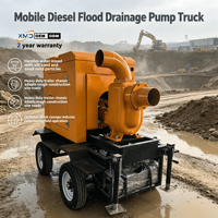 Groupe de pompes mobiles de drainage des inondations, pompes auto-amorçantes diesel pour le drainage des eaux de pluie sur les chantiers de construction