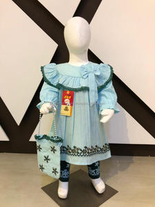 Chemise en popeline de coton style Jhabla avec sac à main et pantalon imprimé jersey, robe décontractée pour bébé fille - Product Image 5