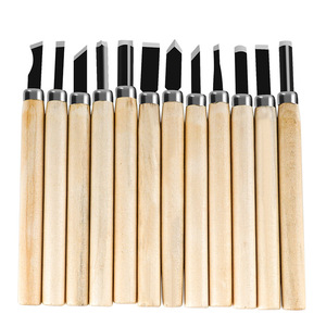 Juego de cuchillos para tallar madera Jin Chengtai, 12 piezas, acero aleado, mango natural, para herramientas de tallado de madera DIY - Product Image 1