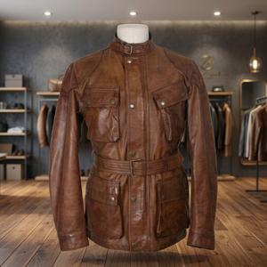 Blouson de moto en cuir véritable pour femme, style décontracté, imperméable, avec col montant en toile, élégant, lavé et ciré, idéal pour l'hiver - Product Image 4