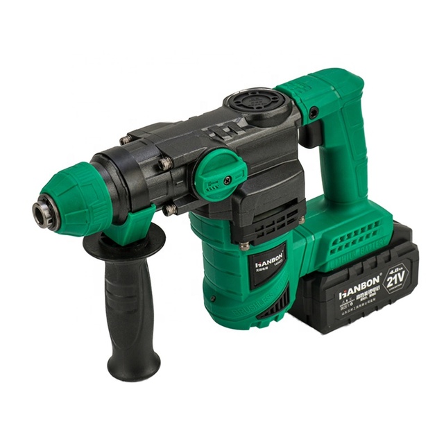 HANBON Power Hammer Drill 21V Portable Electric Cordless Demolition Jack Rotary Hammer With Lithium Battery