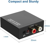Convertisseur DAC numérique SPDIF optique vers analogique L/R RCA, adaptateur Toslink optique vers prise jack 3,5 mm, convertisseur audio numérique vers analogique