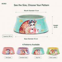 Bol pour animaux de compagnie de style chinois, design panda, écologique, antibactérien, 350 ml, pour chien et chat
