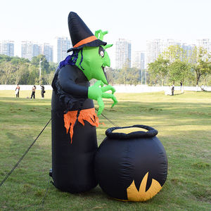 Outdoor <b>Halloween</b> Blow Ups Holiday Party Decoration 6FT <b>Inflatable</b> Witch with Tank Built-in LED Light - Product Image 4