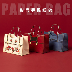 Sac <span class=keywords><strong>en</strong></span> papier avec logo imprimé personnalisé Sacs <span class=keywords><strong>en</strong></span> papier à provisions de luxe pour vêtements Sac fourre-tout cadeau recyclable boutique avec poignée <span class=keywords><strong>en</strong></span> acier inoxydable - Product Image 3