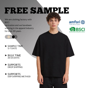 T-shirt Homme Oversize Tendance 2026 Col Rond 100% Coton Couleur Unie Essentiels 270gsm Manches Courtes - Product Image 1