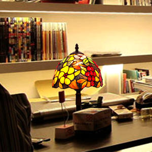 European <b>Retro</b> Style Wrought Iron <b>Table</b> Lamp Creative Grape Flower Night Reading Bedside Lamp for Study <b>Coffee</b> Shop Lamp - Product Image 3