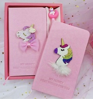 Netum — couverture rigide licorne, mignon, avec stylo pour filles, vente en gros