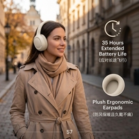 Casque sans fil ANC pliable, son stéréo haute fidélité 5.4, casque supra-auriculaire, vente en gros