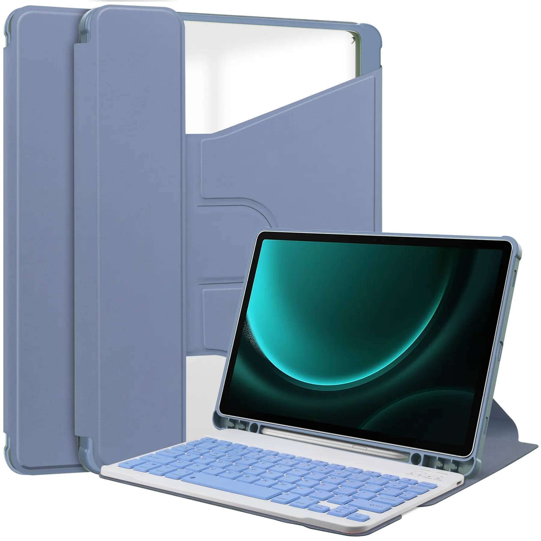 Capa magnética para tablet para teclado sem fio Samsung Galaxy Tab S9 FE Plus 12.4 polegadas SM-X610 X616 com caneta S