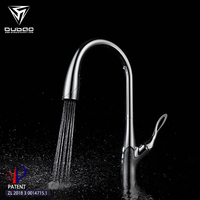 Push Tap Sprayer Kitchen High Arch Flexible European Style Push Down Kitchen Tap With Pull Down Sprayer