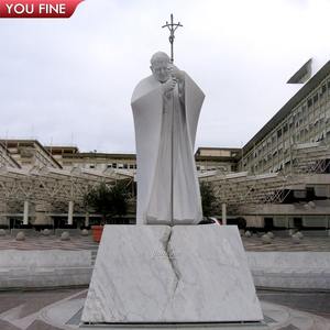 Fabricante Iglesia Católica Religiosa Piedra Blanca Mármol Tamaño Real San Juan Pablo II Estatua - Product Image 6