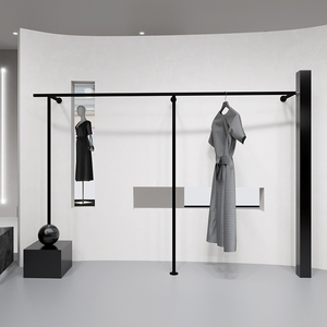 Negozio al dettaglio appendiabiti in metallo appendiabiti da parete appendiabiti in metallo nero espositore per abiti da donna - Product Image 5