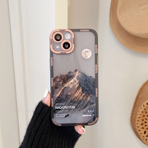 <span class=keywords><strong>Coque</strong></span> de téléphone transparente de luxe esthétique Montagne enneigée pour iPhone 11 12 13 14 17 <span class=keywords><strong>Pro</strong></span> Max X XR XS, en TPU souple antichoc - Product Image 3
