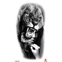 Tatouage temporaire personnalisé en gros 2025, tatouage corporel noir cool, autocollant d'encre pour tatouage temporaire, serpent, tigre ou crâne, autocollant imprimé pour homme