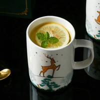 Tasse en céramique 3D tête d'animal, tasse à café et thé en céramique, tasses et soucoupes à thé, ensemble de tasses