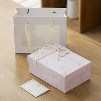 Coffret Cadeau Rigide Rectangulaire avec Ruban et Nœud, Sac Fourre-tout en Papier avec Fenêtre, Carte de Vœux, Boîte Cadeau Vide pour Anniversaire