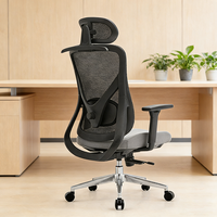 Chaise de bureau à dossier haut en maille, pivotante, grise, confortable, équipement de bureau à domicile, mobilier de bureau