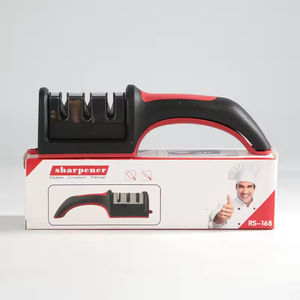 Aiguiseur de couteaux manuel professionnel multi-étapes (3/4 niveaux) de cuisine, design ergonomique premium, affûtage rapide - Product Image 2