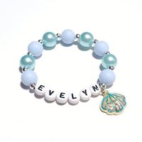 Mignon Coloré Shell EVELYN Lettre Perlée Bracelet À La Main Lettre Déclaration Coloré Perle Bracelet pour Filles Enfants