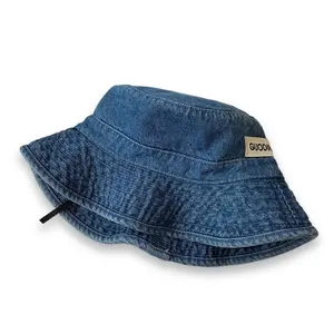 Nouveau Design de mode de rue femmes monogramme seau casquettes motif imprimé de haute qualité Denim Jeans large bord pêcheur chapeaux pour femmes
