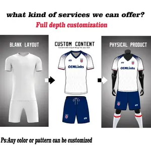 Camisa de futebol personalizada, uniforme de futebol, conjunto de camisas de futebol de secagem rápida, camisa sublimada de futebol da Inglaterra