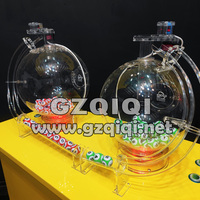 Machine de loterie multi-cylindres 2D avec 2 chambres pour jeux de loto de couleur jaune pour pick 2