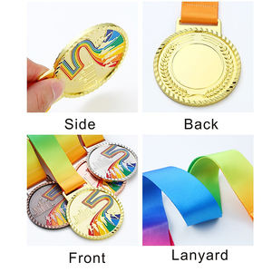 Medaglia Sportiva Personalizzata in Metallo 3D Smaltato Economica, Medaglia di Pallavolo in Oro, Argento e Bronzo con Nastro Personalizzabile - Product Image 6