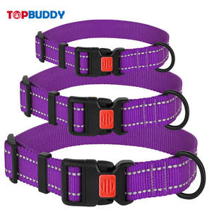中型および大型犬用の夜間反射糸付きナイロン犬の首輪 - Product Image 2
