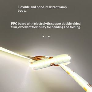 แถบไฟ LED ปรับแสงได้สามสี 24V แถบไฟซิลิโคนอัจฉริยะ ช่องอลูมิเนียมแบบเส้นตรง แถบไฟ COB สร้างบรรยากาศ - Product Image 3