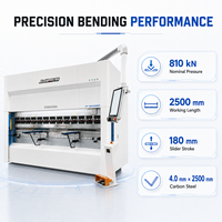 Prensa Plegadora Eléctrica Servocontrolada de 81 Toneladas y 2500 mm, Máquina de Plegado CNC de Alta Velocidad y Alta Precisión