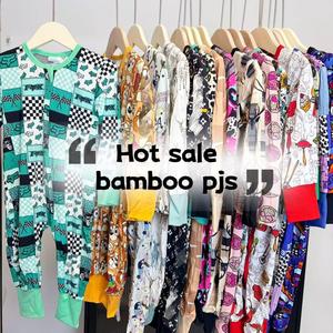 Pijama de Bambú Personalizado con Cremallera, Conjunto de Dos Piezas para Niña Pequeña, Mono de Bambú con Personajes Lindos - Product Image 3