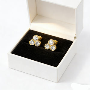 Pendientes de Aro con Diamantes Cultivados en Laboratorio, Chapados en Oro de 14K, 0.33ct, Corte Brillante, Certificados por IGI, de Lujo, para Hombres y Mujeres, Regalo para Bodas y Fiestas, VS - Product Image 3