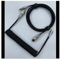 Câble de clavier mécanique enroulé USB Type C GX12 avec connecteur aviateur, couleur personnalisée