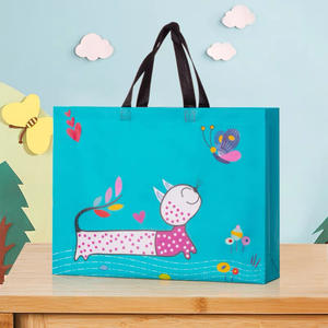 Bolsa de mano a rayas de tela no tejida ecológica personalizable bolsa de compras promocional reciclada patrón de pantalla embalaje personalizado reutilizable - Product Image 2