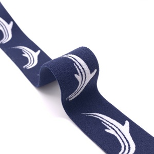 Tùy Chỉnh Cá Heo Biểu Tượng Động Vật Jacquard Quần Áo Đàn Hồi Với Vành Đai 37Mm Phụ Kiện Quần Áo Nylon Ribbon - Product Image 6