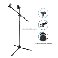 Support de microphone multifonction MS-014-103 avec support pour téléphone pour l'enregistrement de podcasts et de spectacles en direct