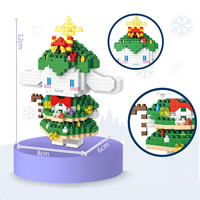 Ensemble de blocs de construction en micro-plastique de Noël mignon, 776 pièces, modèle d'arbre à décorer, mini briques diamant, figurine de dessin animé éducative à monter soi-même