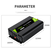 Onduleur à onde sinusoïdale pure Tianmo 1000W pour TV, voiture, camion, 24V à 220V, avec port USB et protection contre les surcharges