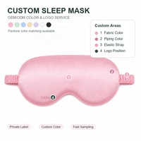 Shengkang - Juego de Antifaces para Dormir de Poliéster Satinado Personalizado, con Bolsa de Seda Sintética, para Viajes, Spa, Regalo, Antifaz para Hotel y Avión, OEM