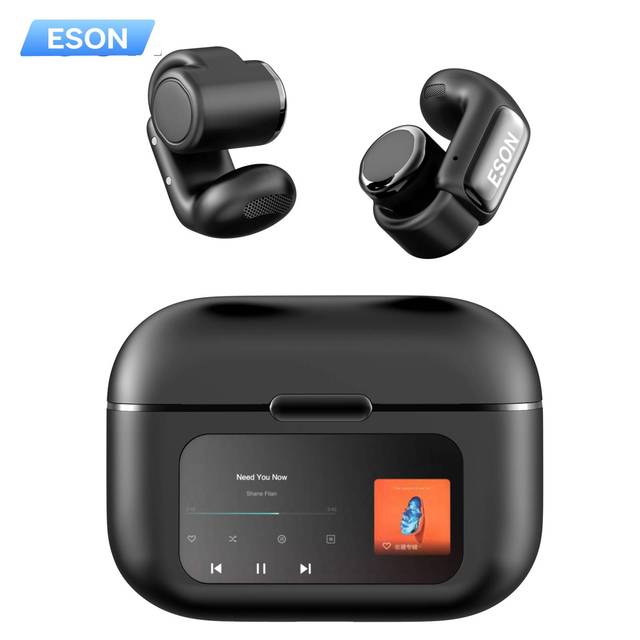LOBKIN TWS Earphones ANC ENC LCD Touch Screen True Wireless Earphones with Noise Cancelling Sport Earbuds with 4GB Storage BT5.4
