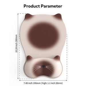 <b>Custom</b> Wrist Cushion Support Mousepad ODM Cute Cat Shaped Silicone Ergonomic <b>Mouse</b> <b>Pad</b> with Wrist Rest - Product Image 2