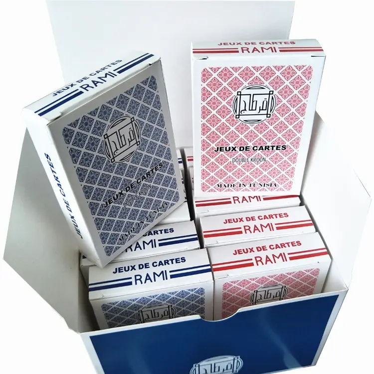 JP062 Custom Printed Tunisia Playing Cards Wholesale Original Rami Jeux De Cartes Double Kroon Poker Cards