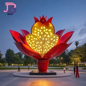 รูปปั้นถั่วลิสงสแตนเลสขนาดใหญ่ออกแบบได้ตามต้องการสำหรับตกแต่งสวนกลางแจ้ง - Product Image 5