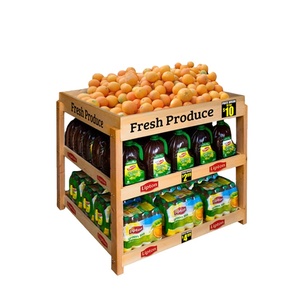 Étagères de présentation autoportantes en bois à plusieurs niveaux <span class=keywords><strong>pour</strong></span> produits alimentaires, boissons, bières et jus, robustes et faciles à assembler - Product Image 5