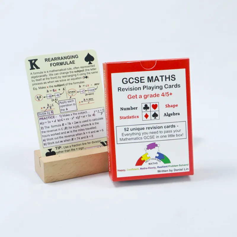 High quality standard memory practice card custom maths revision card printed shinning flash cards for kids